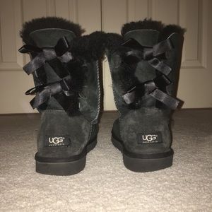 Black Ugg Boots with Bows